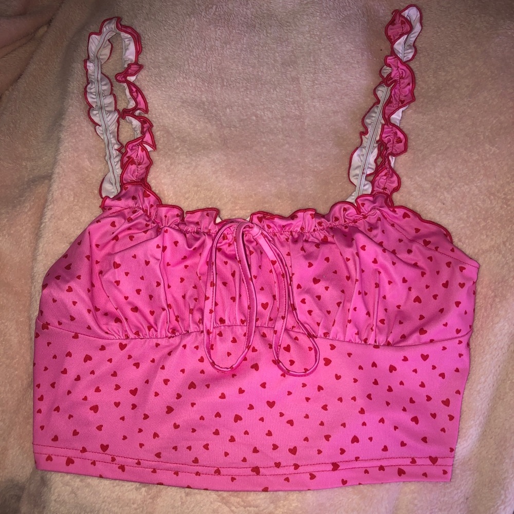 PINK AND RED HEART BOW CAMI ♡